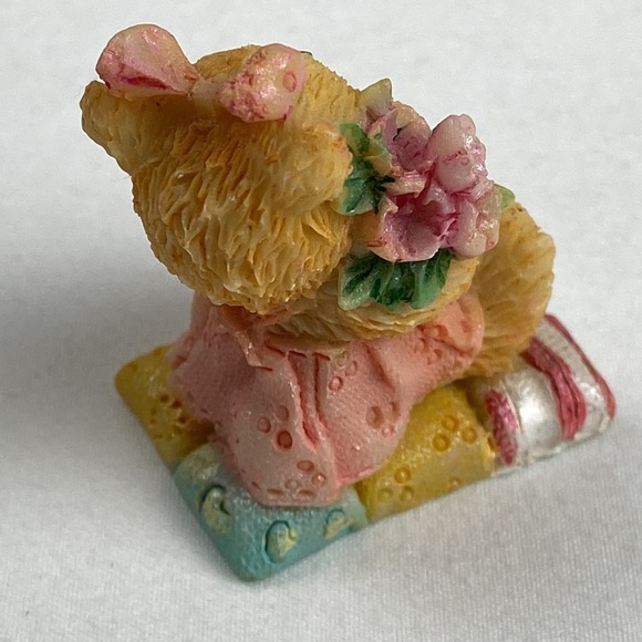 Vintage resin baby bassinet motion rocking bear cradles set of 2 - Picture 10 of 13